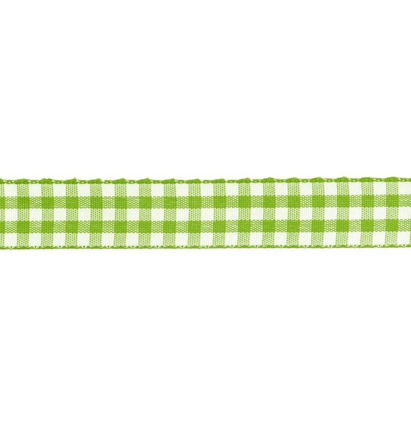 Wit Groene Lint 1,5Cm 2m