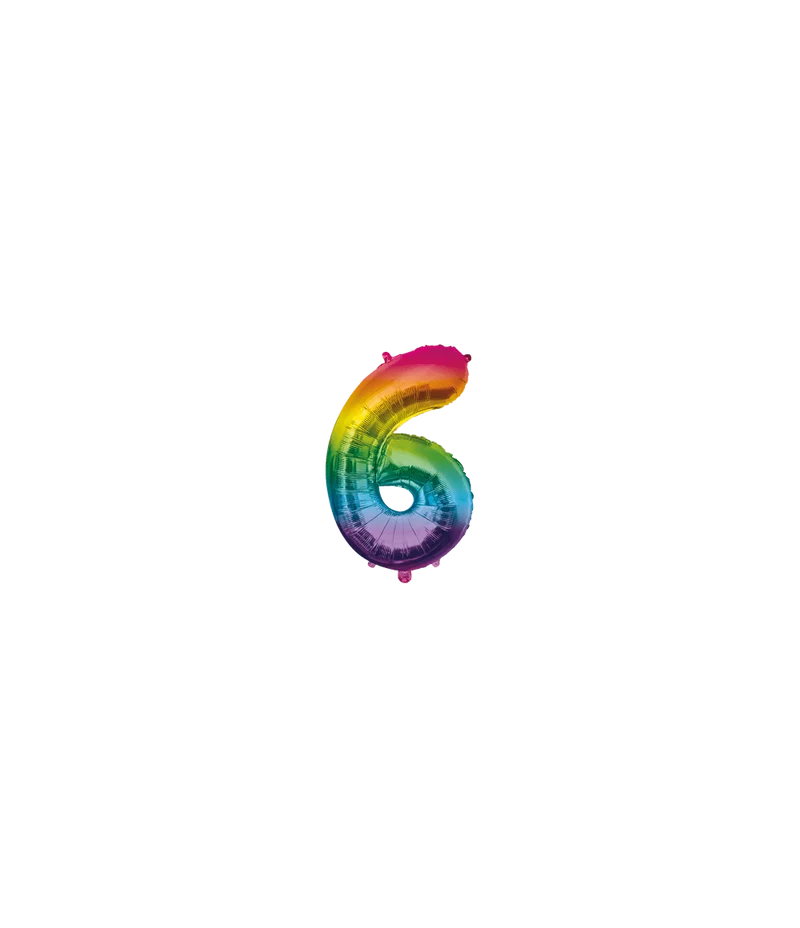 6 Jaar Helium Ballon Regenboog Leeg 40cm