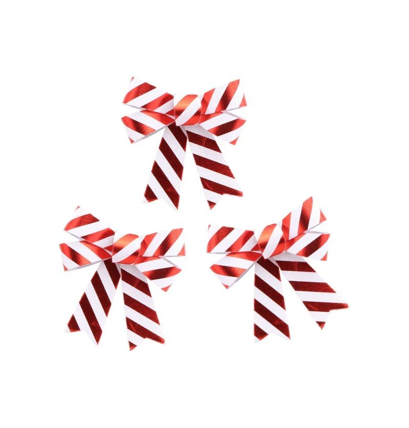 Rood Witte Strik Gestreept 11cm 3st