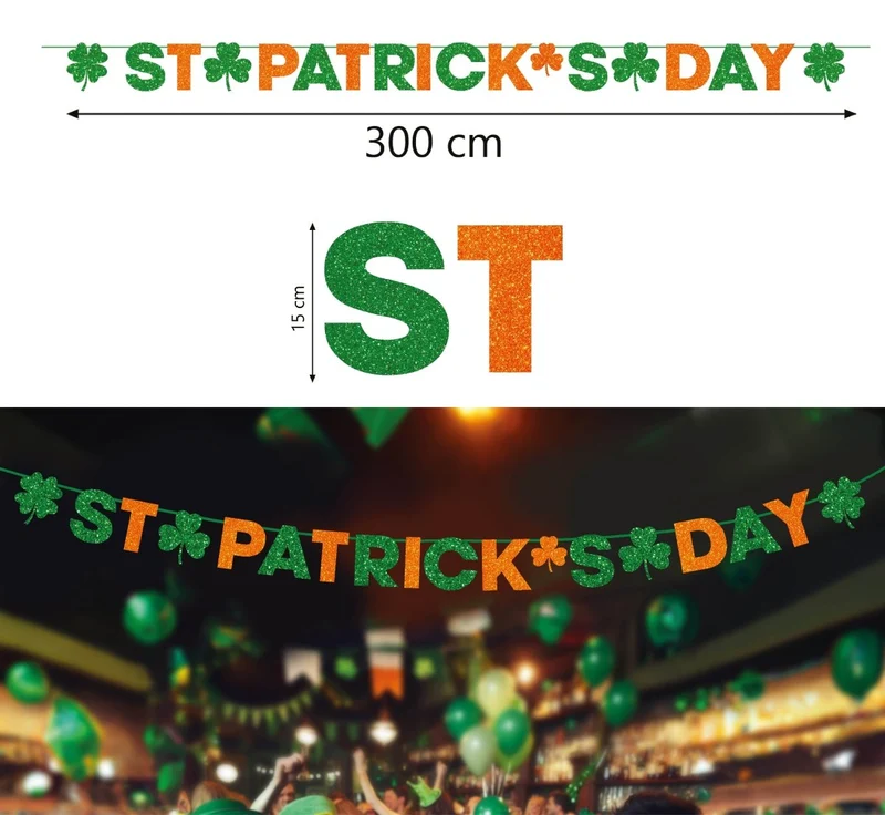 St. Patrick'S Day Slinger Groen Oranje 3m