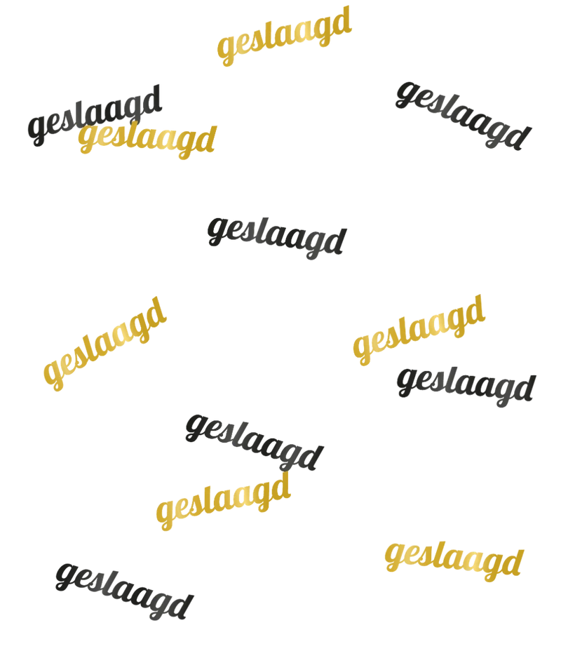 Geslaagd Tafelconfetti Zwart Goud 14gr