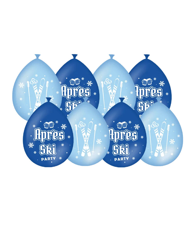 Blauwe Ballonnen Apres Ski 30cm 8st