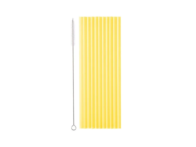 Gele Rietjes Inclusief Reinigingsborsteltje 23cm 12st