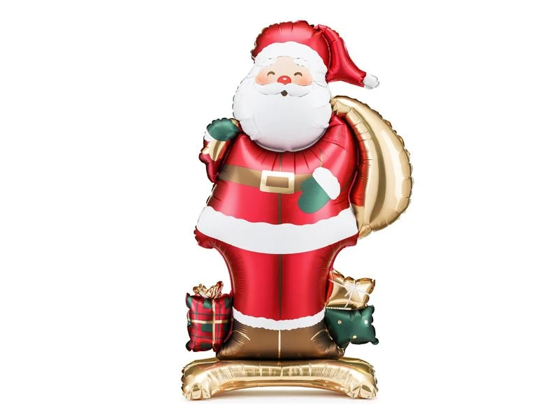 Kerstman Ballon Met Standaard 84cm