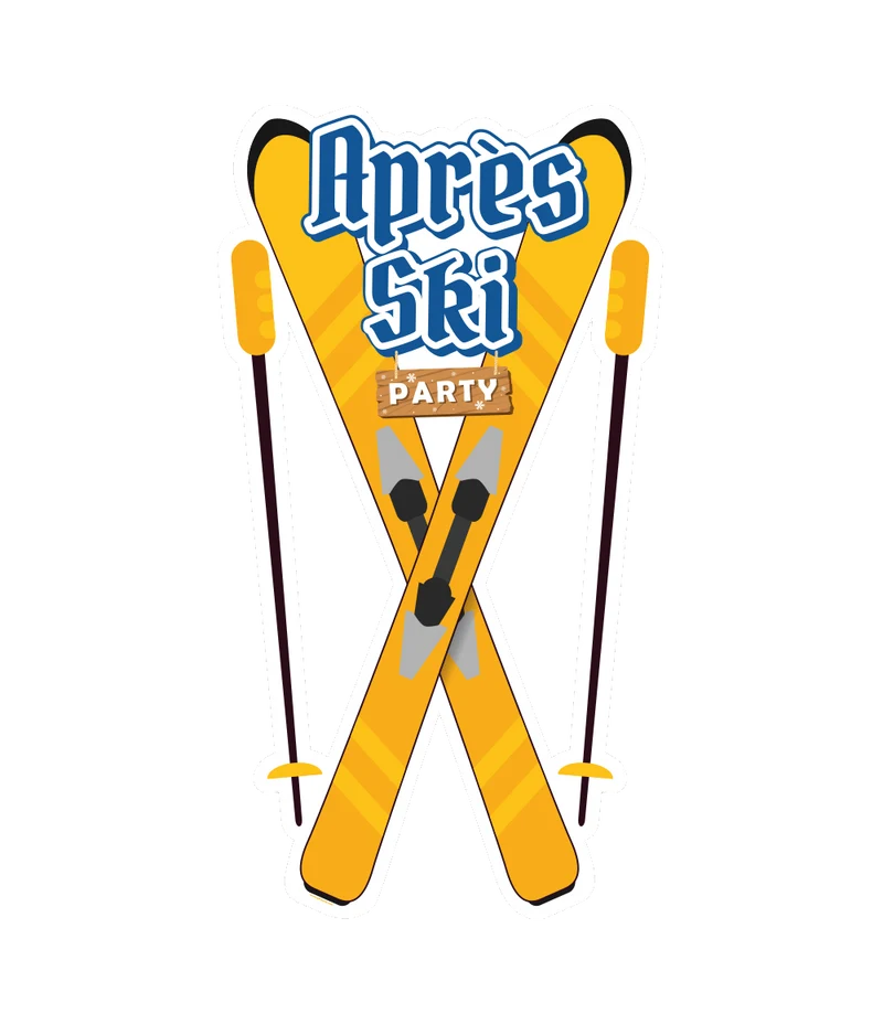 Blauw Gele Deurbord Apres Ski 90cm