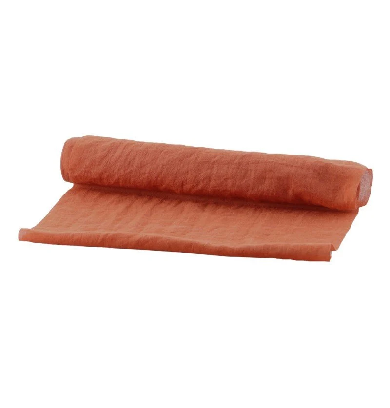 Oranje Tafelloper Chiffon Terracotta 3m