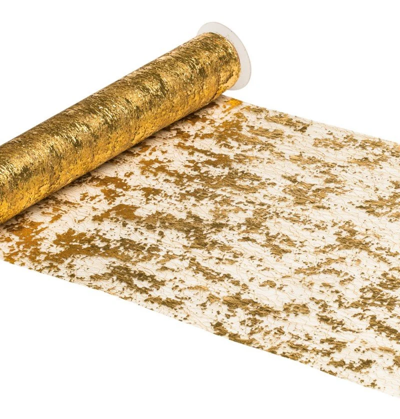 Gouden Tafelloper Shiny 5m