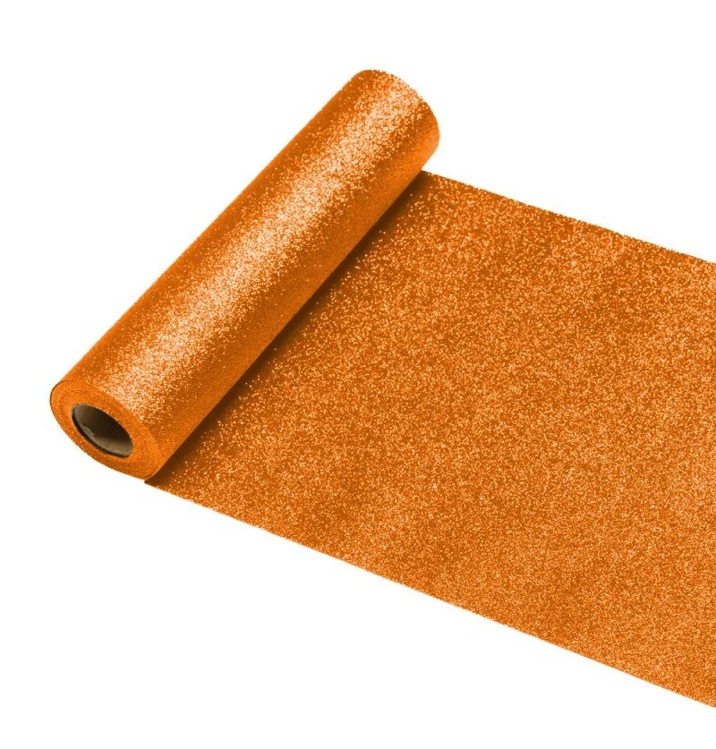 Oranje Tafelloper Glitter 5m
