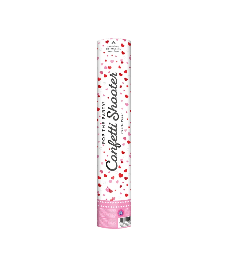 Hartjes Confetti Kanon Rood Papier 40cm