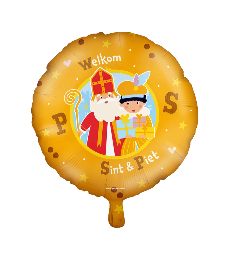 Sinterklaas Helium Ballon Oranje Inclusief Rietje Leeg 46cm