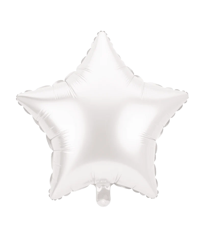 Ster Helium Ballon Wit Inclusief Rietje 46cm