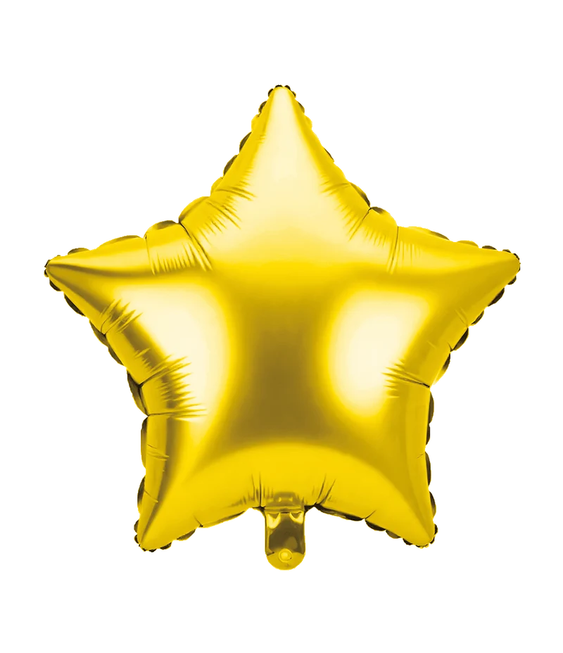 Ster Helium Ballon Goud Met Rietje Leeg 46cm