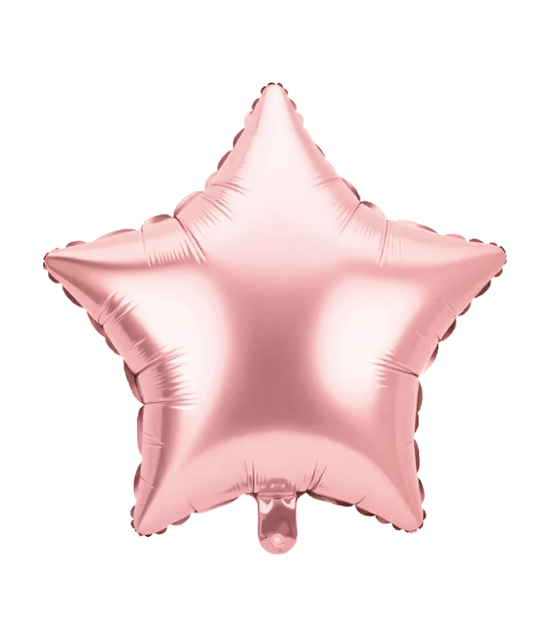 Ster Helium Ballon Roze Met Rietje Leeg 46cm