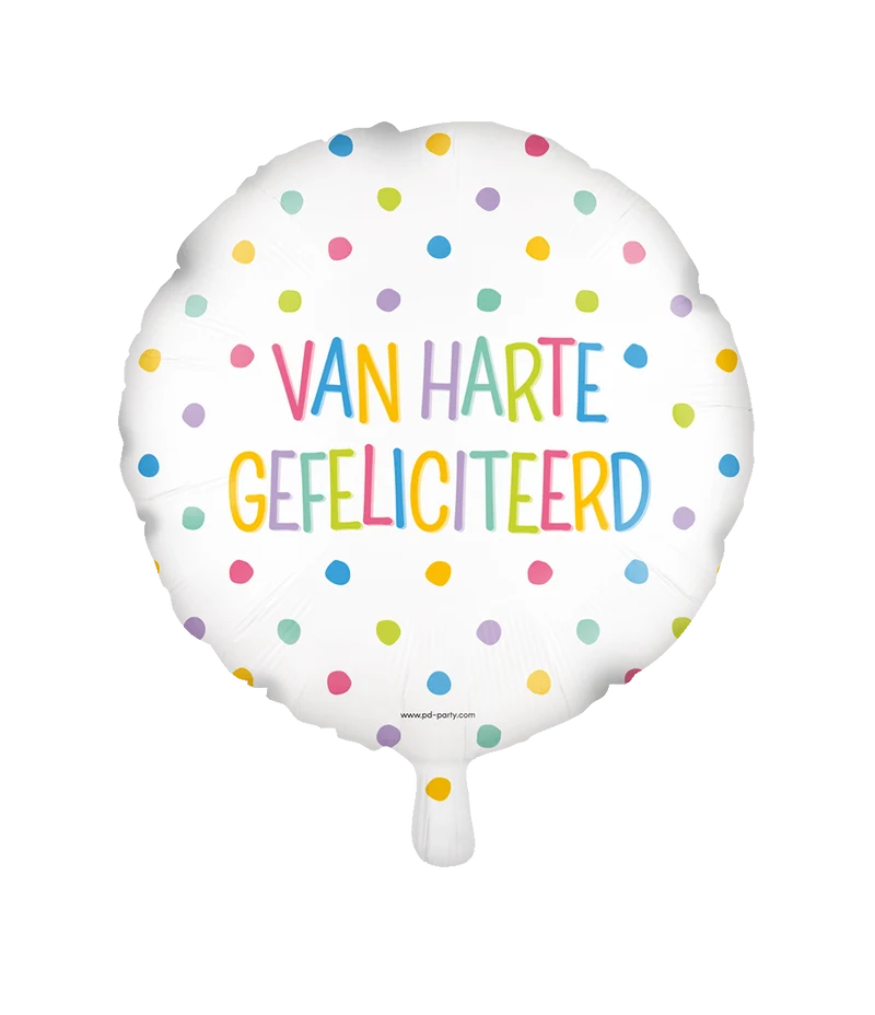 Van Harte Gefeliciteerd Helium Ballon Leeg 46cm