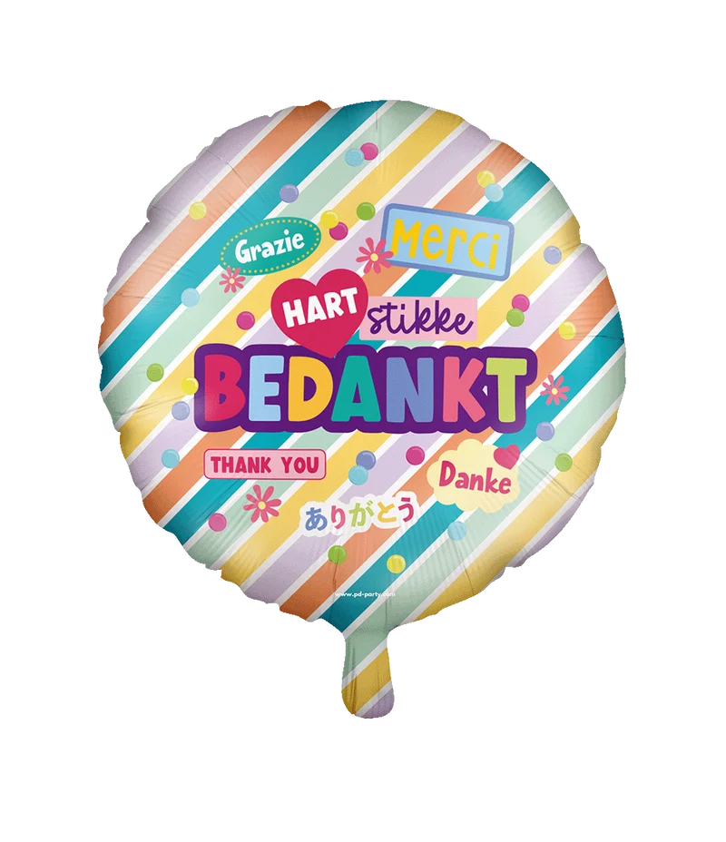 Bedankt Helium Ballon Gekleurd Leeg 46cm
