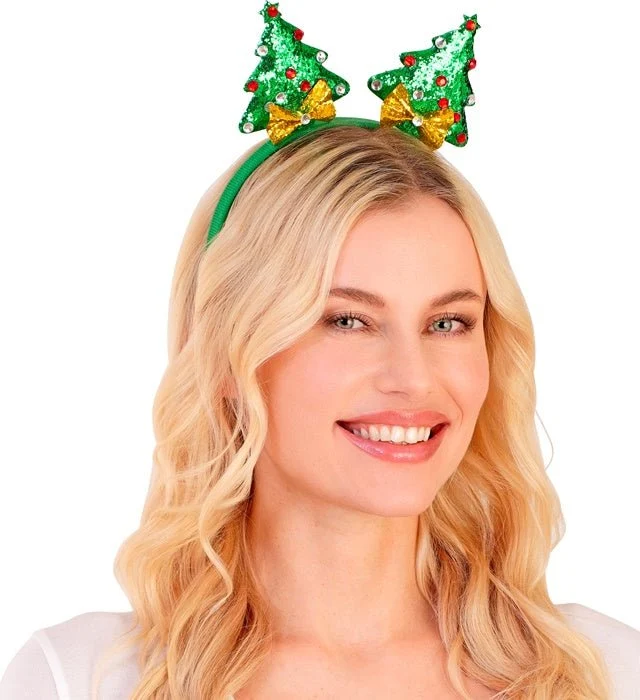 Kerstboom Haarband Groen Glitter