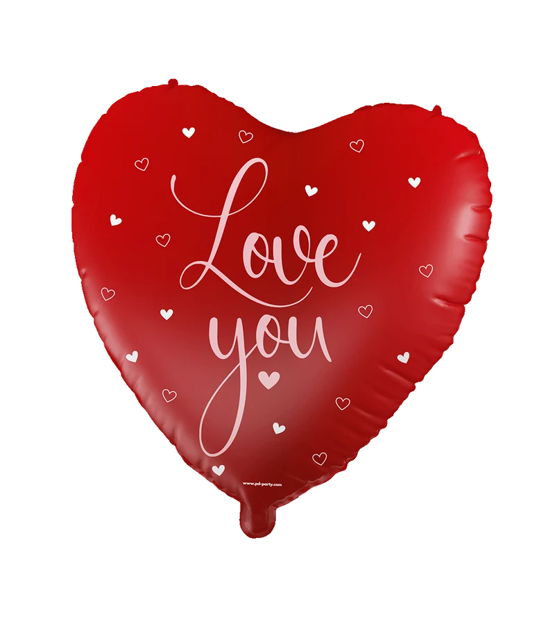 Hart Helium Ballon Rood Love You Leeg 46cm