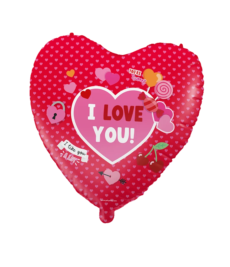 Hart Helium Ballon Rood I Love You Figuren Leeg 46cm