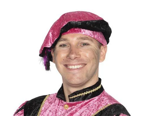 Pieten Baret Zwart Roze Volwassenen