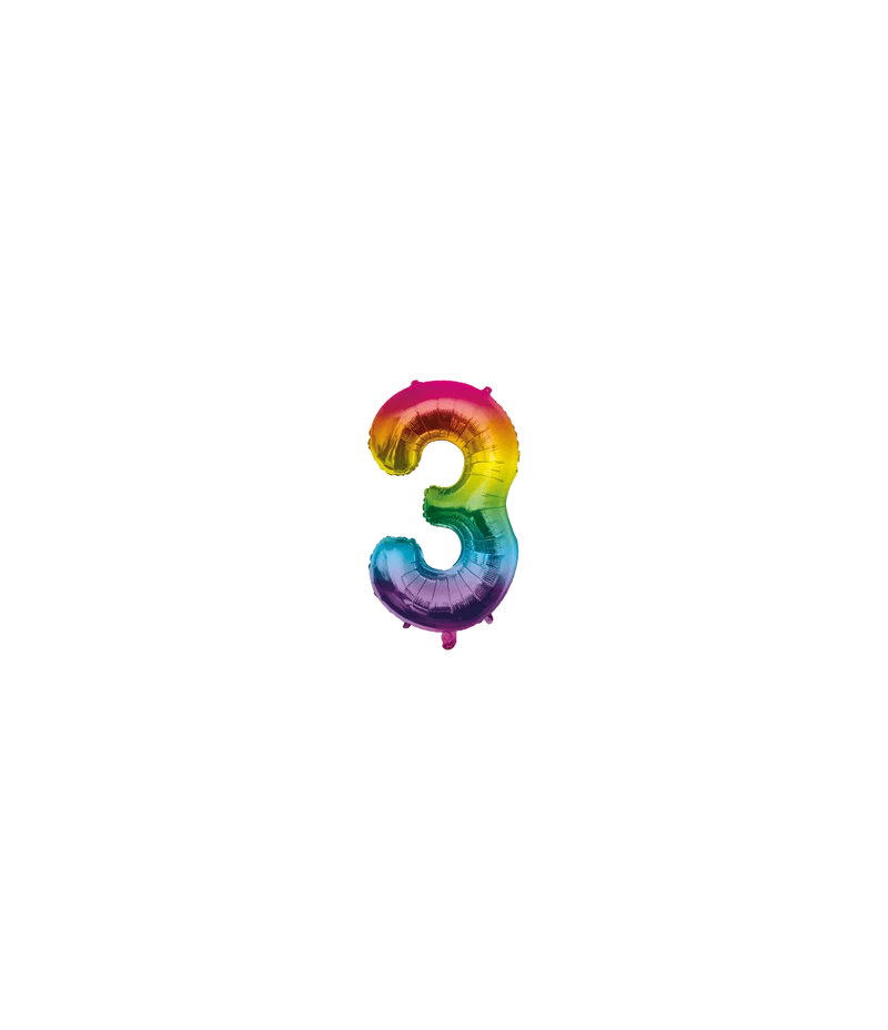 3 Jaar Helium Ballon Regenboog Leeg 40cm