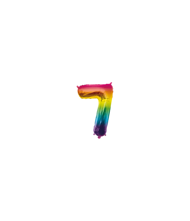 7 Jaar Helium Ballon Regenboog Leeg 40cm
