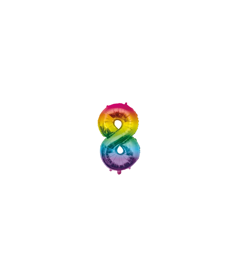 8 Jaar Helium Ballon Regenboog Leeg 40cm
