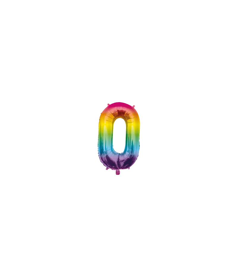 0 Jaar Helium Ballon Regenboog Leeg 40cm