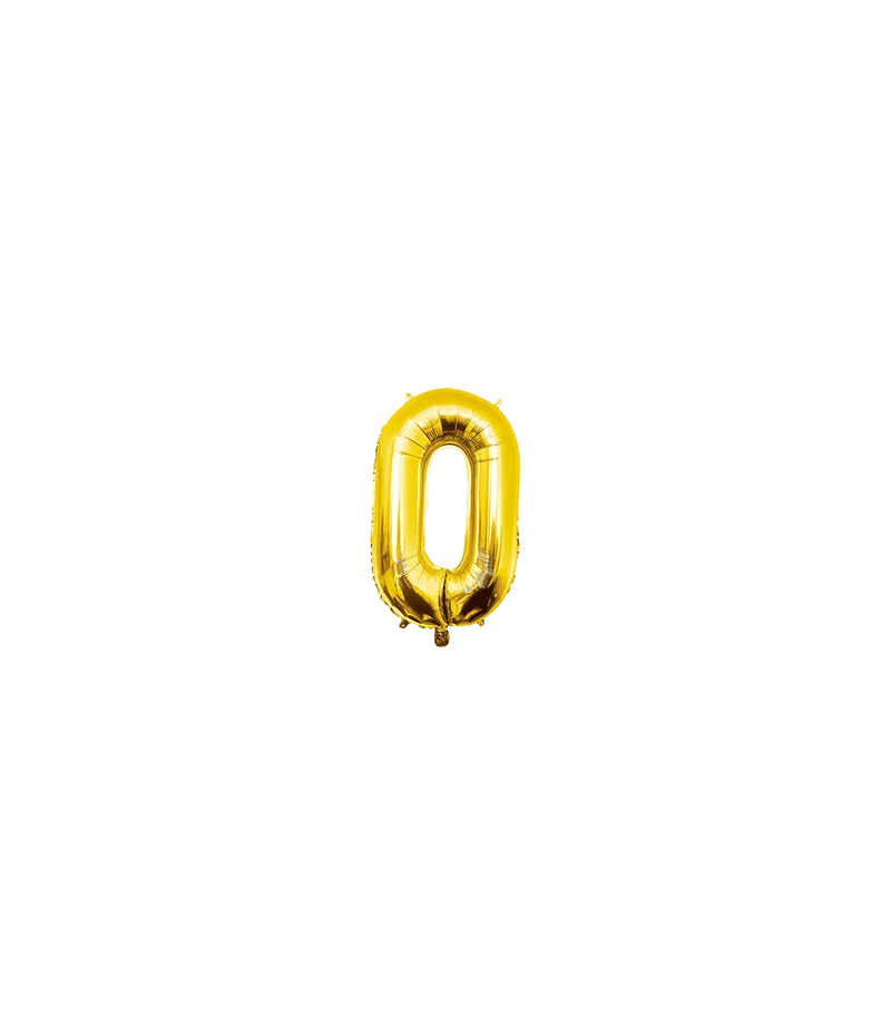 0 Jaar Helium Ballon Goud Leeg 40cm