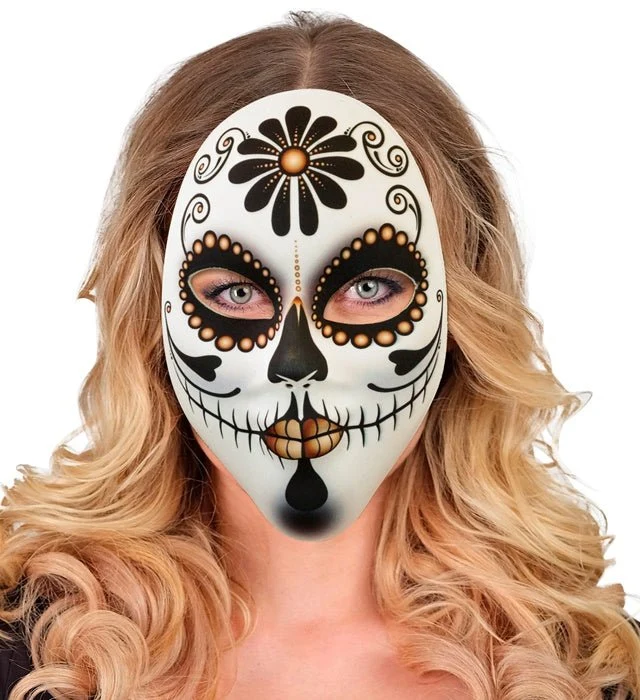 Dia De Los Muertos Masker Bloem