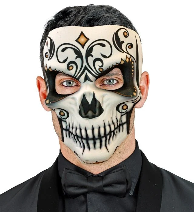 Dia De Los Muertos Masker Zwart Wit