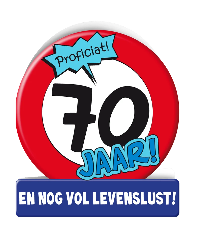 Verjaardagskaart 70 Jaar Verkeersbord 16,5cm