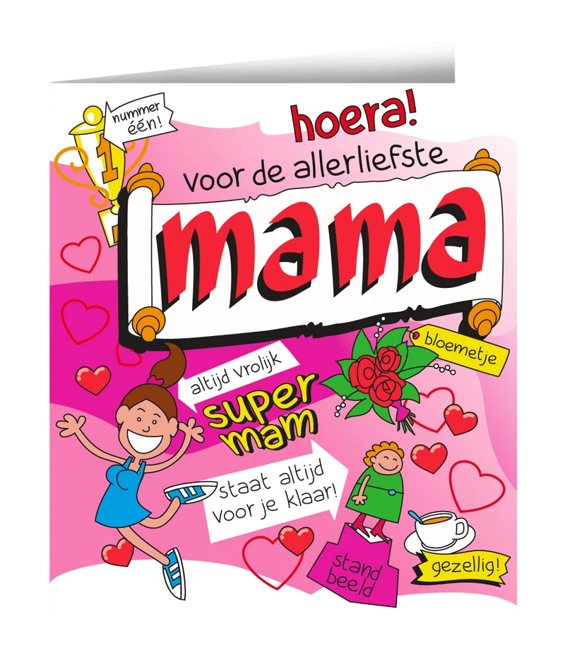 Wenskaart Mama 16,5cm