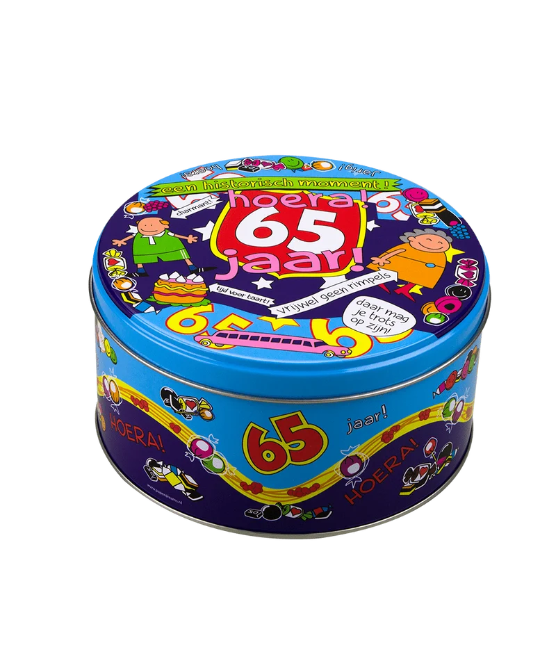 Snoeptrommel 65 Jaar 14cm