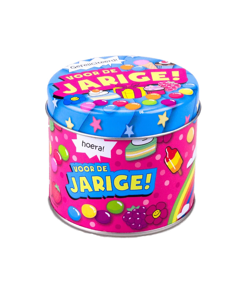Snoepblik Jarige 9cm