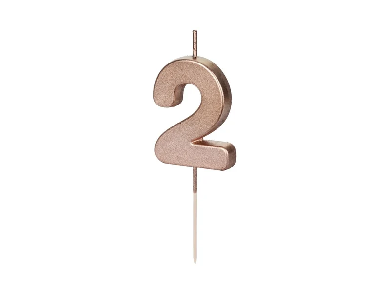 2 Jaar Kaars Rose Goud 9cm