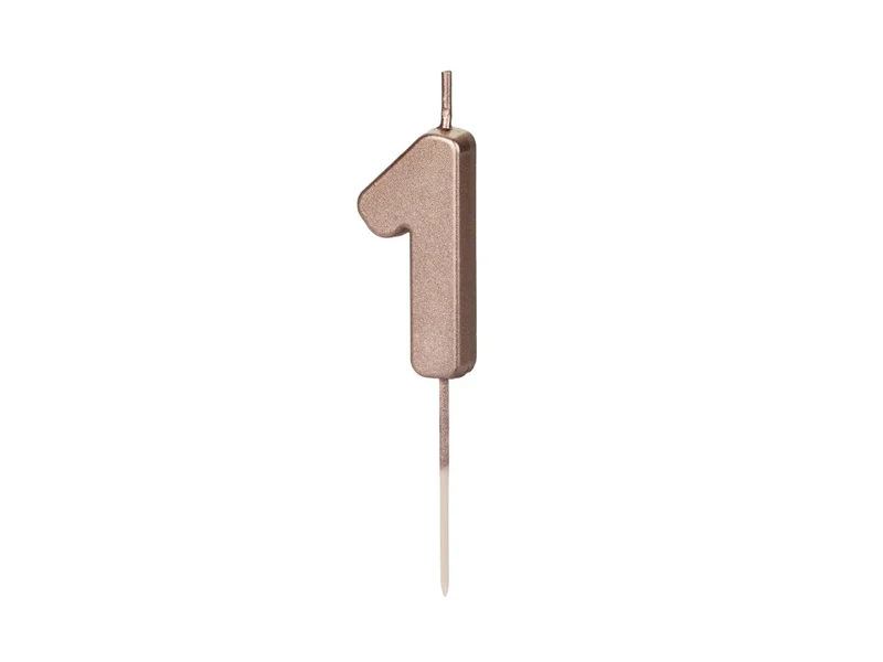 1 Jaar Kaars Rose Goud 9cm