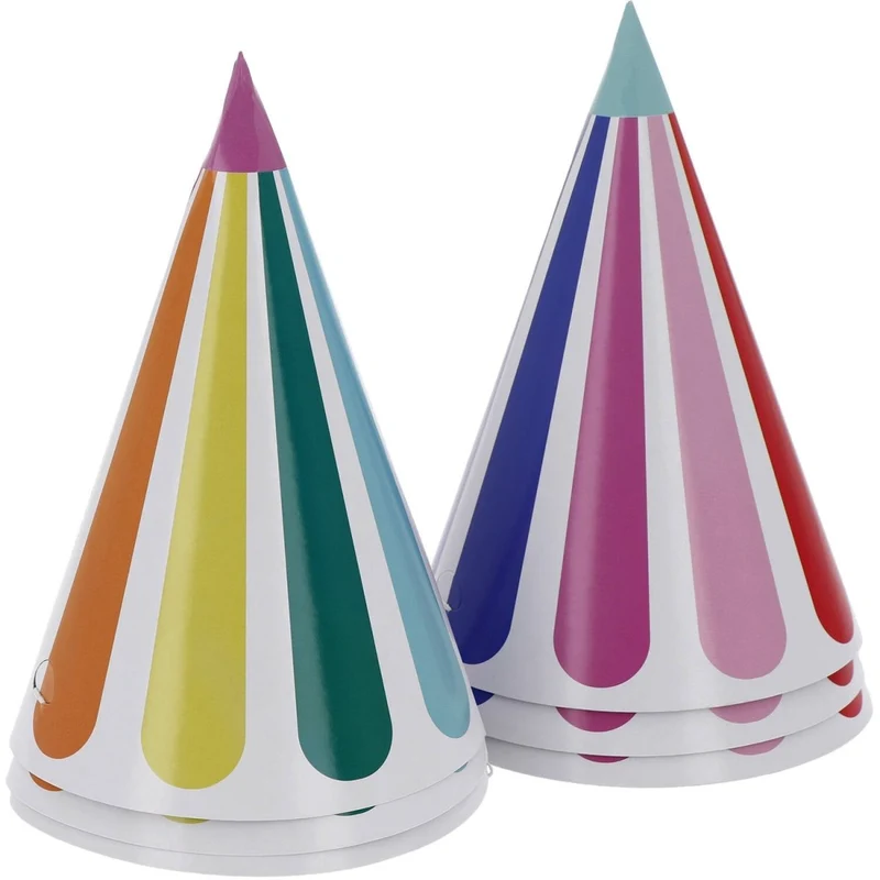 Gekleurde Feesthoedjes 16cm 6st