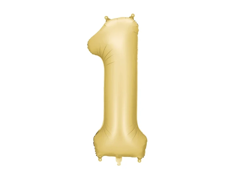 1 Jaar Cijfer Ballon Goud Satijn Folie Leeg 86cm