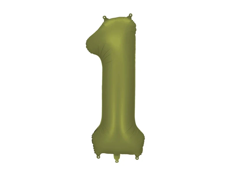 1 Jaar Cijfer Ballon Groen Folie Leeg 86cm