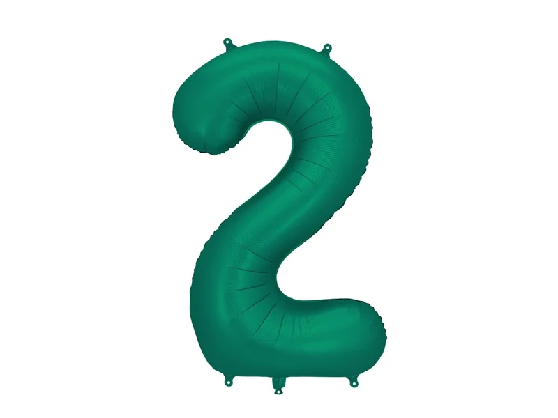 2 Jaar Cijfer Ballon Groen Leeg 86cm