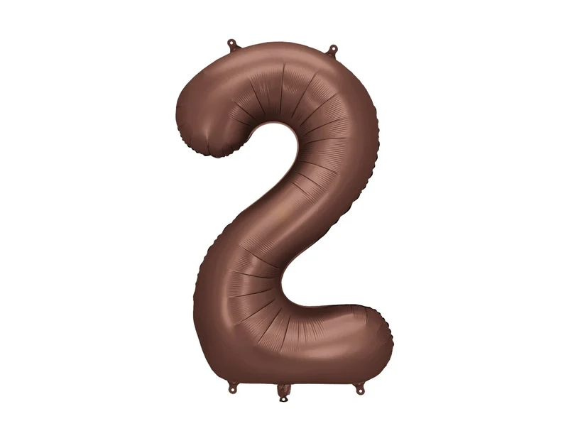 2 Jaar Cijfer Ballon Bruin Leeg 86cm