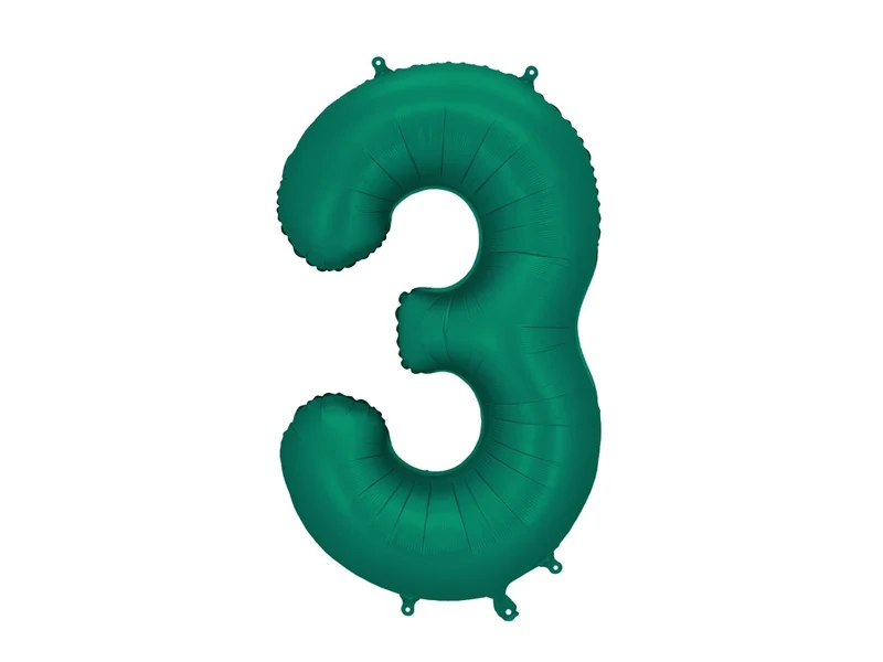 3 Jaar Cijfer Ballon Groen Leeg 86cm