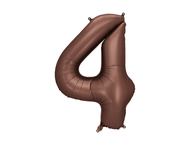 4 Jaar Cijfer Ballon Bruin Leeg 86cm