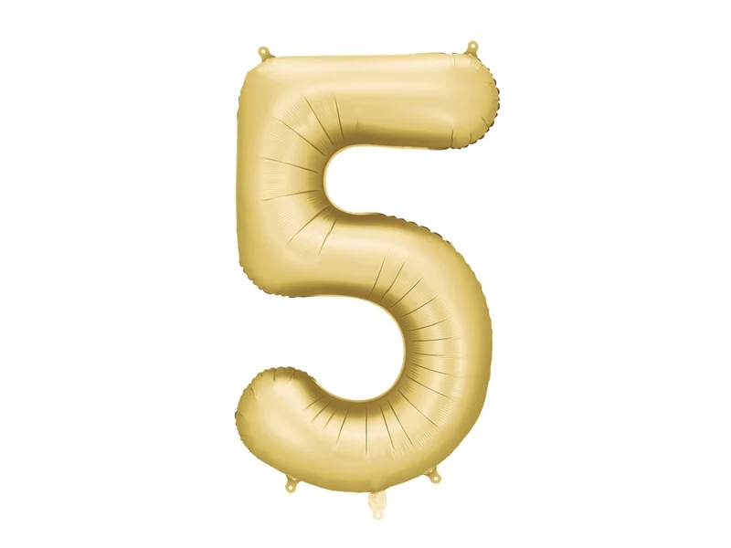 5 Jaar Cijfer Ballon Goud Satijn Folie Leeg 86cm
