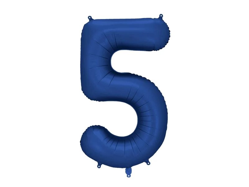 5 Jaar Cijfer Ballon Blauw Satijn Folie Leeg 86cm