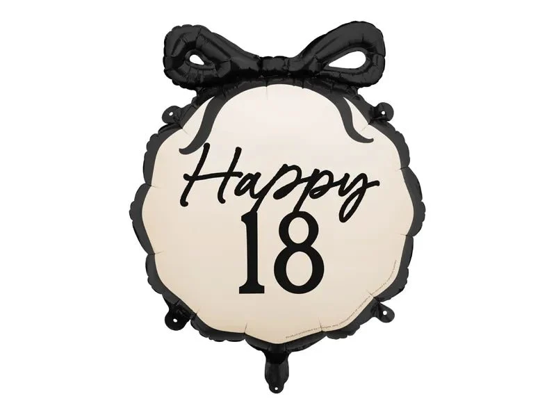 18 Jaar Helium Ballon Zwart Wit 53cm