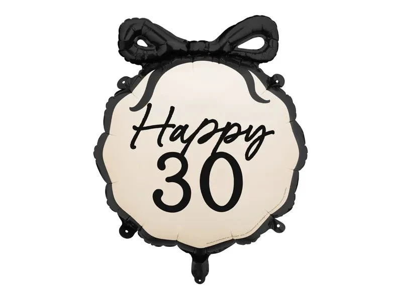 30 Jaar Helium Ballon Zwart Wit 53cm