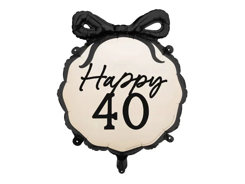 40 Jaar Helium Ballon Zwart Wit 53cm