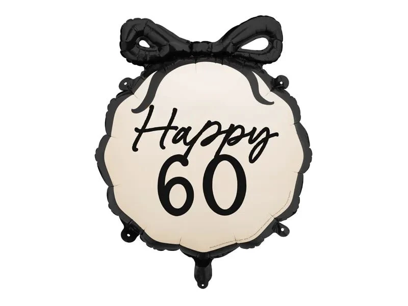 60 Jaar Helium Ballon Zwart Wit 53cm