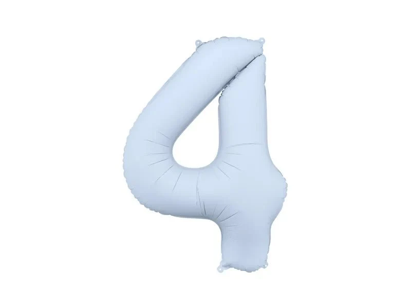 4 Jaar Cijfer Ballon Lichtblauw Mat Leeg 86cm